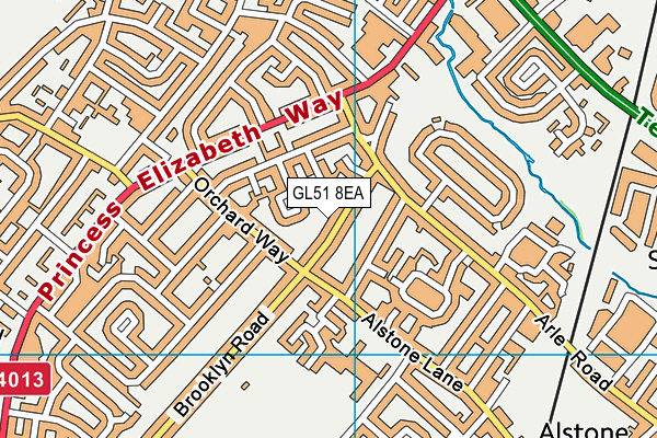 GL51 8EA map - OS VectorMap District (Ordnance Survey)