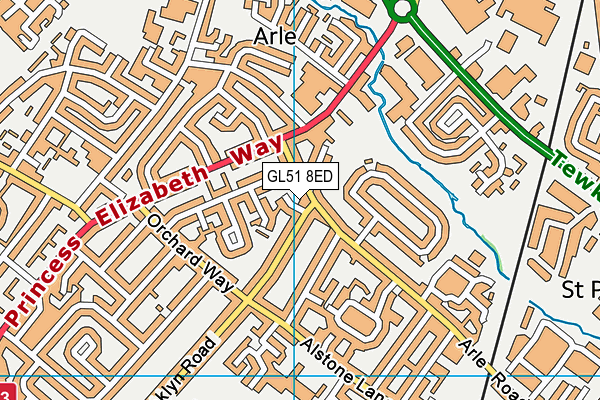 GL51 8ED map - OS VectorMap District (Ordnance Survey)