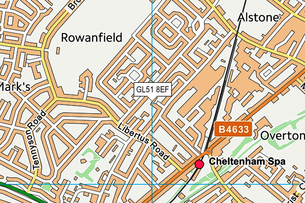 GL51 8EF map - OS VectorMap District (Ordnance Survey)
