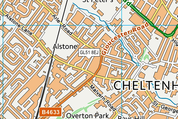 GL51 8EJ map - OS VectorMap District (Ordnance Survey)