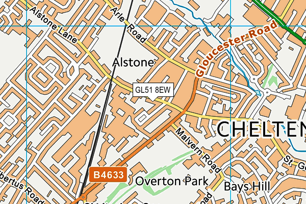 GL51 8EW map - OS VectorMap District (Ordnance Survey)