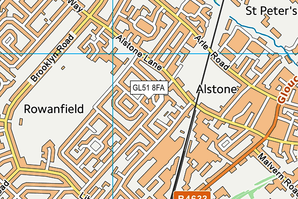 GL51 8FA map - OS VectorMap District (Ordnance Survey)