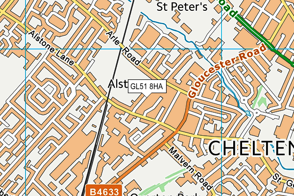 GL51 8HA map - OS VectorMap District (Ordnance Survey)