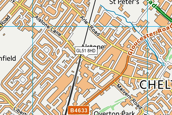 GL51 8HD map - OS VectorMap District (Ordnance Survey)