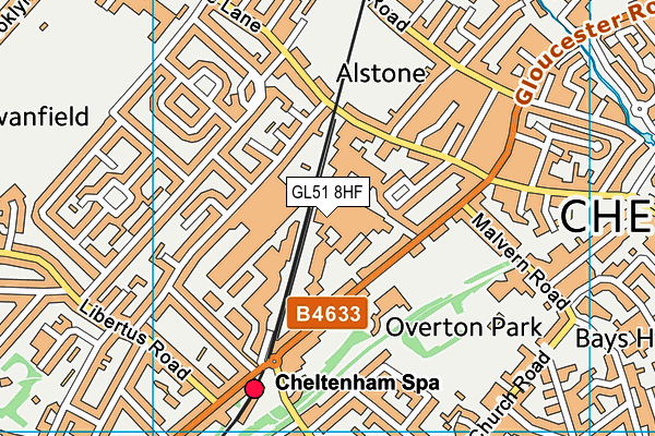 GL51 8HF map - OS VectorMap District (Ordnance Survey)