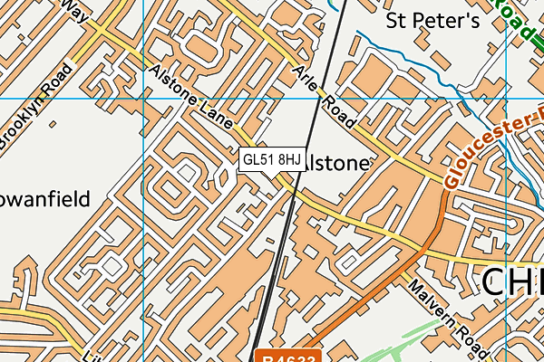 GL51 8HJ map - OS VectorMap District (Ordnance Survey)