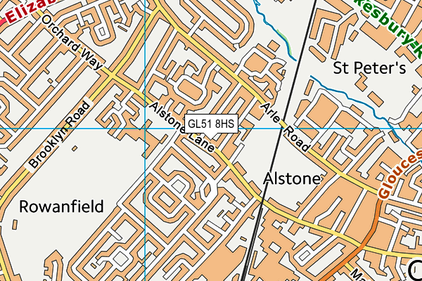 GL51 8HS map - OS VectorMap District (Ordnance Survey)