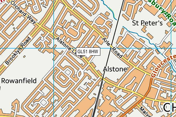 GL51 8HW map - OS VectorMap District (Ordnance Survey)