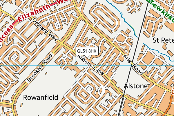 GL51 8HX map - OS VectorMap District (Ordnance Survey)