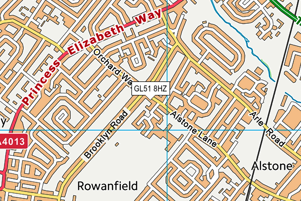 GL51 8HZ map - OS VectorMap District (Ordnance Survey)