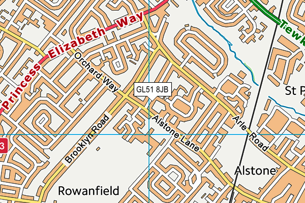 GL51 8JB map - OS VectorMap District (Ordnance Survey)