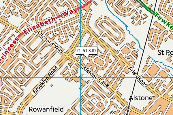 GL51 8JD map - OS VectorMap District (Ordnance Survey)