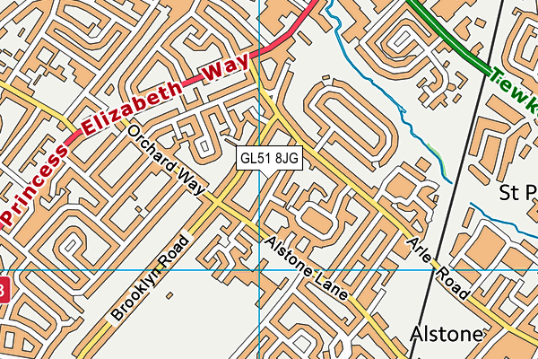 GL51 8JG map - OS VectorMap District (Ordnance Survey)