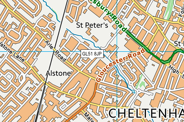 GL51 8JP map - OS VectorMap District (Ordnance Survey)