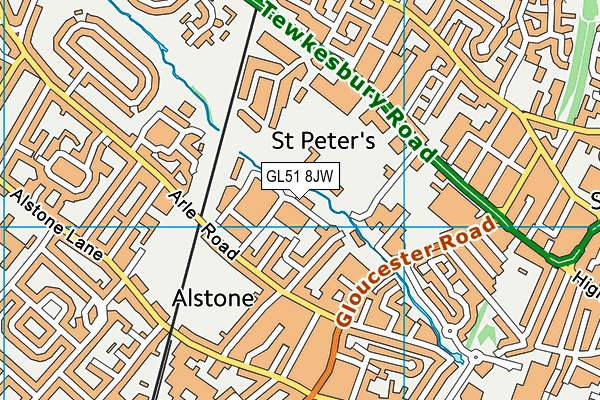 GL51 8JW map - OS VectorMap District (Ordnance Survey)