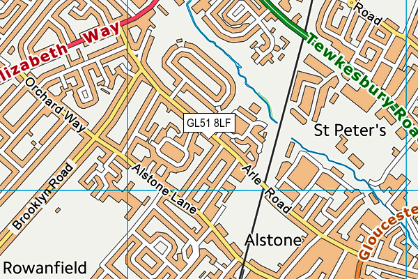 GL51 8LF map - OS VectorMap District (Ordnance Survey)
