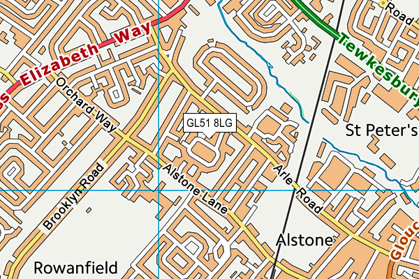 GL51 8LG map - OS VectorMap District (Ordnance Survey)