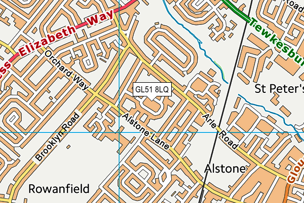 GL51 8LQ map - OS VectorMap District (Ordnance Survey)