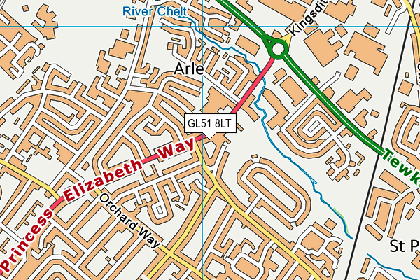GL51 8LT map - OS VectorMap District (Ordnance Survey)