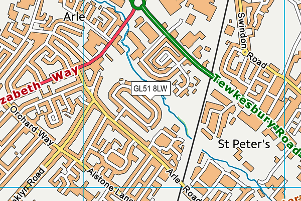 GL51 8LW map - OS VectorMap District (Ordnance Survey)