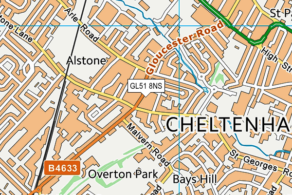 GL51 8NS map - OS VectorMap District (Ordnance Survey)