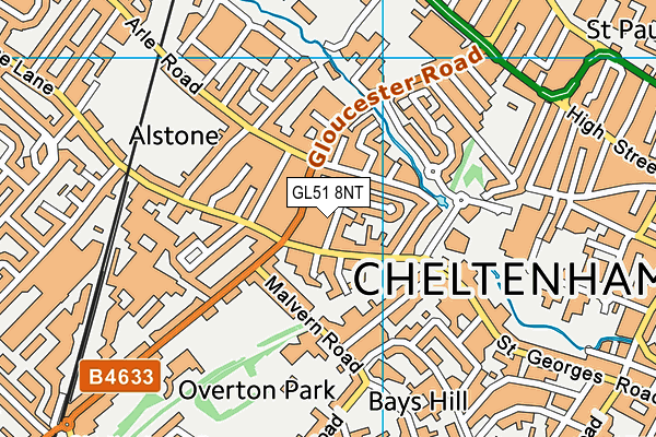 GL51 8NT map - OS VectorMap District (Ordnance Survey)