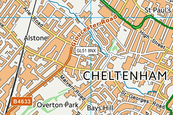 GL51 8NX map - OS VectorMap District (Ordnance Survey)