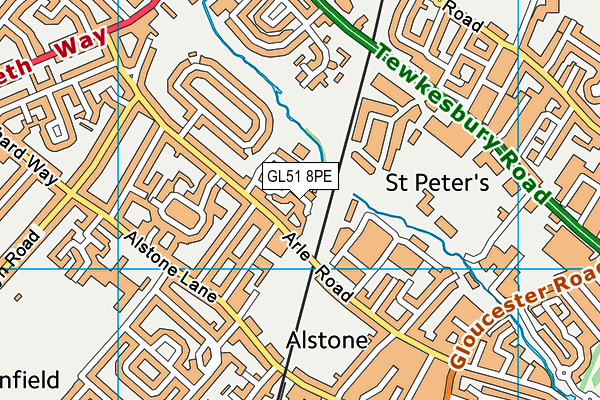 GL51 8PE map - OS VectorMap District (Ordnance Survey)