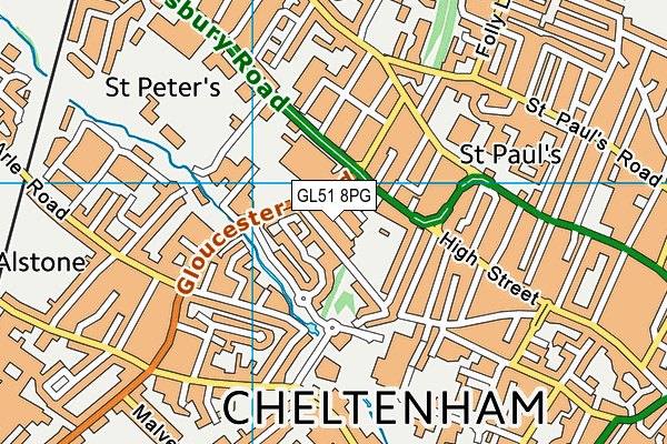 GL51 8PG map - OS VectorMap District (Ordnance Survey)