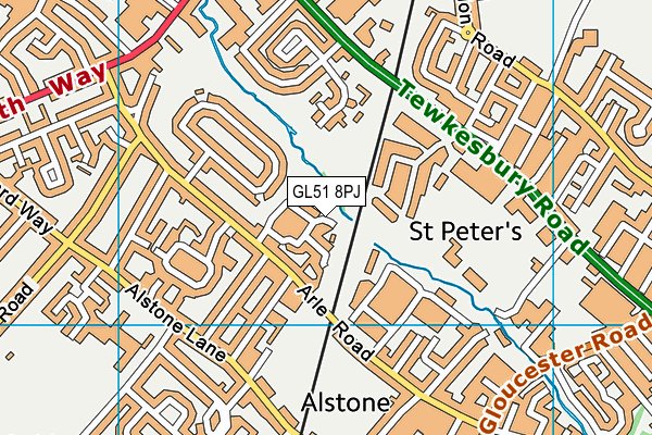 GL51 8PJ map - OS VectorMap District (Ordnance Survey)