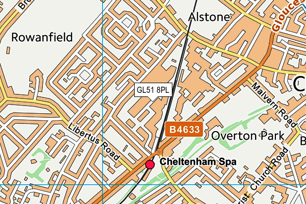 Cheltenham Boxing Academy Boys Fitness Club/Body Sports Uk (Closed) map (GL51 8PL) - OS VectorMap District (Ordnance Survey)