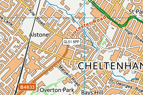 GL51 8PP map - OS VectorMap District (Ordnance Survey)