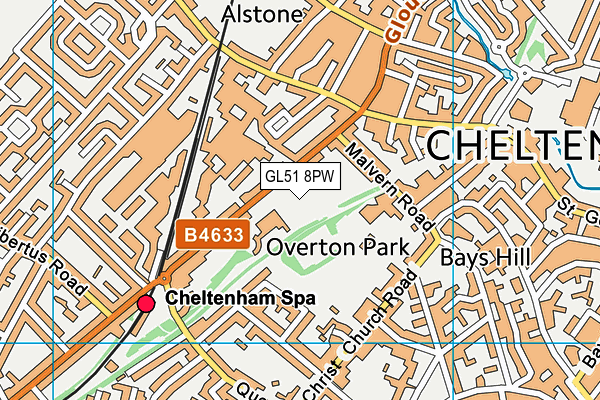 GL51 8PW map - OS VectorMap District (Ordnance Survey)