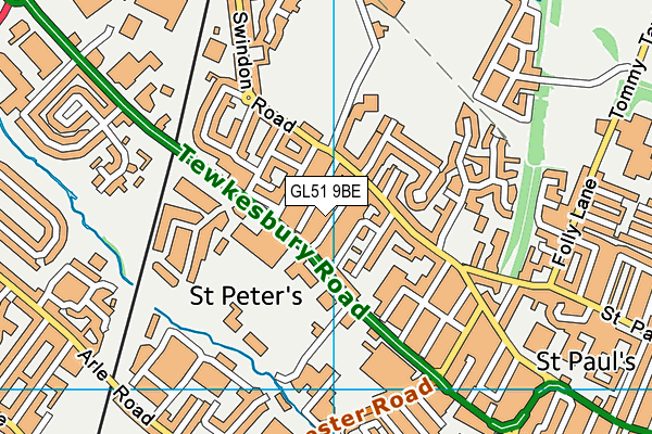 GL51 9BE map - OS VectorMap District (Ordnance Survey)