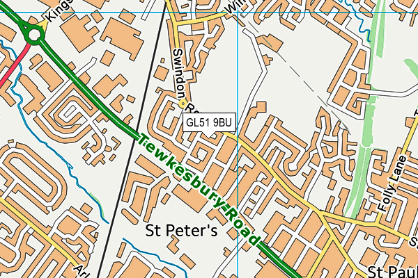 GL51 9BU map - OS VectorMap District (Ordnance Survey)