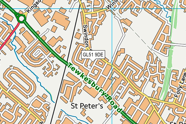 GL51 9DE map - OS VectorMap District (Ordnance Survey)