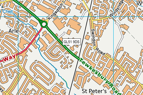 The Gym Group (Cheltenham) map (GL51 9DS) - OS VectorMap District (Ordnance Survey)