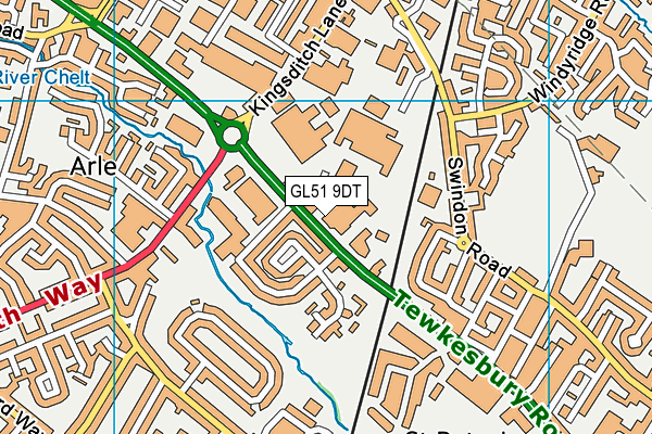 GL51 9DT map - OS VectorMap District (Ordnance Survey)