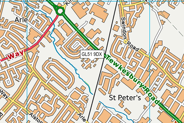 GL51 9DX map - OS VectorMap District (Ordnance Survey)