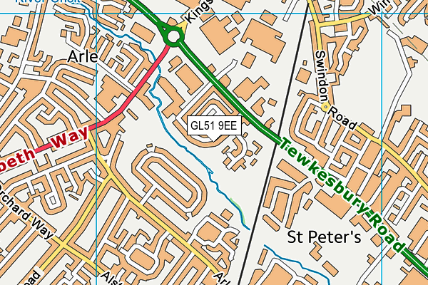 GL51 9EE map - OS VectorMap District (Ordnance Survey)
