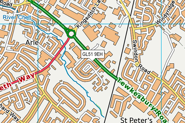GL51 9EH map - OS VectorMap District (Ordnance Survey)