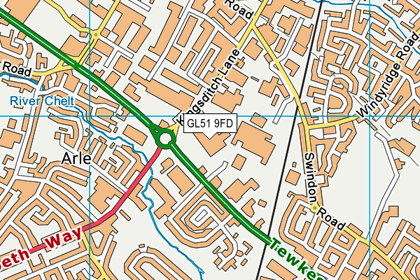 GL51 9FD map - OS VectorMap District (Ordnance Survey)