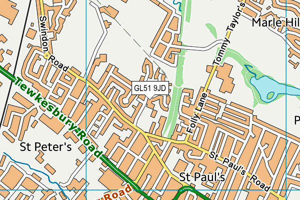 GL51 9JD map - OS VectorMap District (Ordnance Survey)