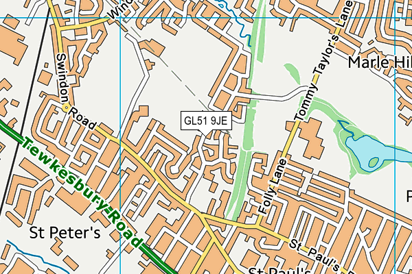 GL51 9JE map - OS VectorMap District (Ordnance Survey)