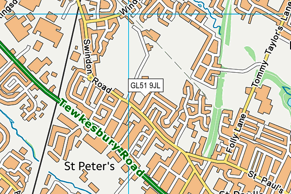 GL51 9JL map - OS VectorMap District (Ordnance Survey)