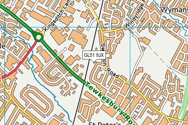 GL51 9JX map - OS VectorMap District (Ordnance Survey)