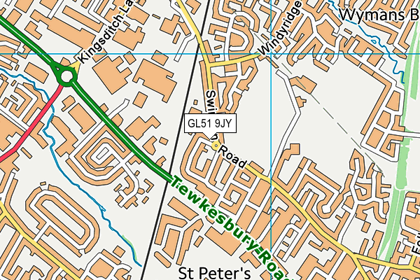 GL51 9JY map - OS VectorMap District (Ordnance Survey)