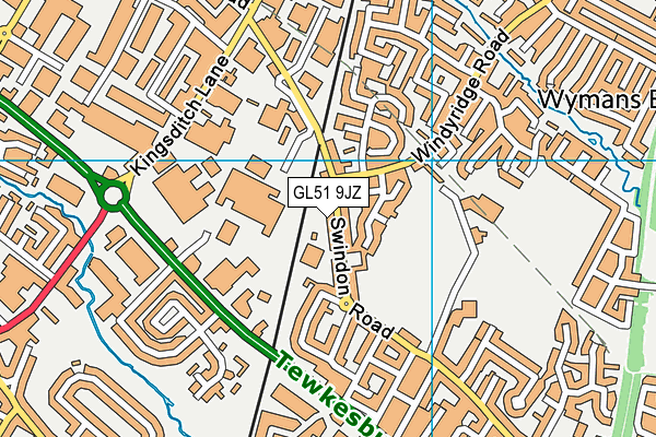 GL51 9JZ map - OS VectorMap District (Ordnance Survey)