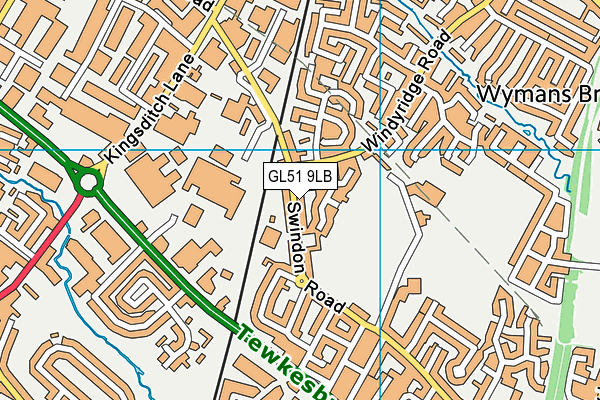 GL51 9LB map - OS VectorMap District (Ordnance Survey)
