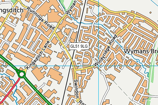 GL51 9LG map - OS VectorMap District (Ordnance Survey)